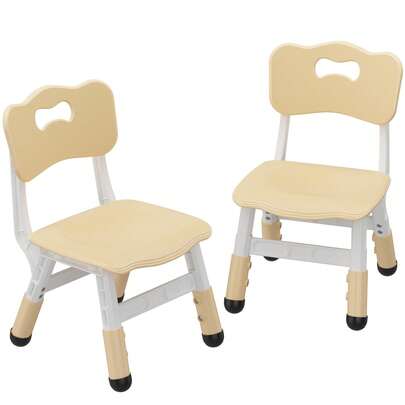 Silla Ajustable para niños (2 Piezas), Silla de 3 Niveles de Altura Ajustable, Silla de plástico para Interiores y Exteriores, para niños de 2 a 8 años de Edad, Familia, Escuela, hogar