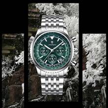 POEDAGAR Luxury Watches For Men Date Chronograph Stainless Steel Man Watch Waterproof Luminous Sport Military Men's Quartz Watch Japan Automatic Quartz Movement For Men's Watches Birthday Gifts Father's Day Gifts Lovers Business Partners Souvenirs Halloween Christmas