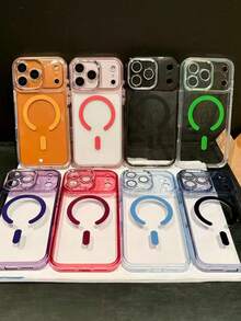 New Fashion Metal Button, Metal Camera Frame, Tempered Glass Lens Film Magnetic Case Suitable For IPhone 11/12/13/14/15/16/17 Pro/Pro Max, Personalized Creative Full-Body Shockproof Phone Case