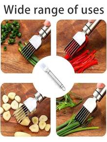 1pc Stainless Steel Green Onion Slicer,Multi-Blade Kitchen Herb Cutter,Professional Scallion Shredding Tool,Scallion Chopper,Stainless Steel Vegetable Slicer,Scallion Slicer, Stainless Steel Scraper,Cutting Tools - Multicolor - View 10