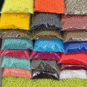 1500pcs 18 Colors High Quality Czech Glass Seed Beads, 2mm Mini Colorful Rice Beads, Loose Spacer Beads For DIY Necklace Earrings Bracelet Jewelry Making, Party Decorations