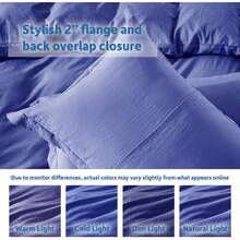 Soft Prewashed California King Duvet Cover Set, 3 Piece, Zipper Closure, 104x98 Inches Duvet Cover And 2 Pillow Shams - No Comforter,  In 2025 - Xanh hoàng gia (Không có chăn) - Xem 7