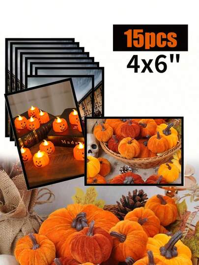 Pacote com 15 Porta-Retratos Magnéticos - 4x6 Polegadas Porta-Retratos de Geladeira com Fixação Forte, Decoração para Casa e Escritório - Expositor Multiuso para Projetos Escolares, Memórias Familiares e Citações Inspiradoras - Essencial para Decoração de Feriados, Necessidade para Dormitório, Presente de Apreciação a Professores, Acessório de Quadro Branco, Halloween, Organização de Casa no Natal