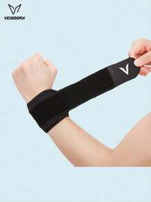 veidoorn 1pc Adjustable Wrist Strap Sports Wrist Support Brace Black Weightlifting Wristband For Men & Women Badminton Tennis Gym,Workout &Gym Essentials - Black - View 8