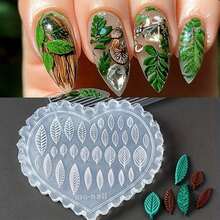 1PC Spring Flower Silicone Nail Mold, Tulip, Orchid And Leaf Pattern, Flower, Star, Mushroom Heart-Shaped Silicone Nail Mold - Suitable For UV Gel Resin Decoration, DIY Salon Quality Nail Products, DIY Nail Decoration Hand Tools, Carving Mold, Gel Printing Template, Nail Carving, 6 Different Styles To Choose From ﻿