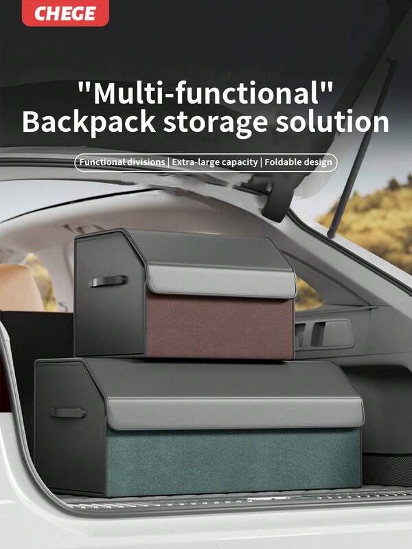 1 pièce Boîte de rangement pour le coffre de voiture, organisateur de véhicule portable, conteneur de chargement arrière durable pour un rangement intérieur de voiture ordonné