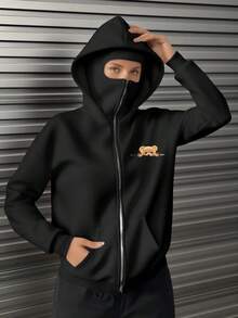 Áo khoác có mũ dài quá khổ, có thể dùng như mũ trùm đầu, khẩu trang, áo nỉ hai lớp có mũ, thích hợp cho mùa thu/đông, đi nghỉ mát, đi học, ở nhà, mặc hàng ngày, dạo phố, chụp ảnh, phong cách tối giản, Y2K, thường ngày, đại học, thời trang đường phố, công sở, dễ thương, gợi cảm, lý tưởng cho trang phục mùa thu/đông của nữ, trang phục Giáng sinh/Năm mới, áo khoác ngoài, cosplay, phụ kiện thời trang. Áo khoác có mũ này tiện lợi khi mặc và cởi, là món đồ không thể thiếu đối với phụ nữ. - màu đen - Xem 5