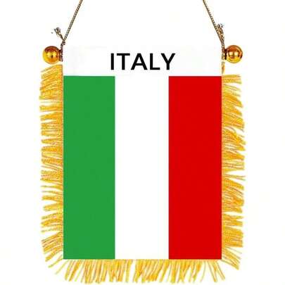 GSYLPFT 4 X 6 American Flag Small Mini US USA Flags Banners For Car Rearview Mirror Window Hanging Decor With Suction Cup &Amp; Fringy