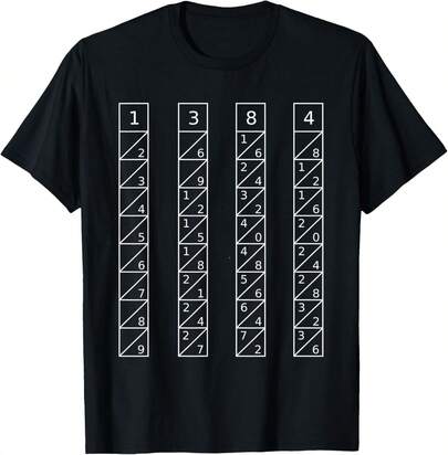 Napier Bones Rabdology Cipher Cryptography Mathematics T-Shirt