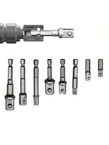 Wrench Sleeve Power Drill Socket Adapter Bits Hex Drill Nut Driver Shank 1/4 3/8 1/2 Connecting Rod Head Extension Drill Bits