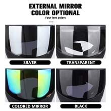 哑光黑色摩托车翻盖头盔，四季皆宜 - 黑色 - 查看 4