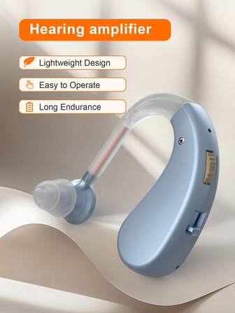 1 Audífono de ayuda auditiva recargable con batería de litio, ideal para conferencias, clases y viajes | Diseño de audífono moderno | Ajuste cómodo | Control de volumen