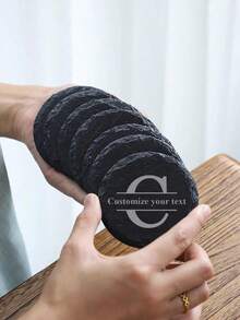 1Pc Personalized Stone Coaster, Personalised Your Drink Here,Custom Text And Drink Picture Ornament, Tea Coffee Gin Beer Wine Whisky Laser Engraved Gift,Unique Ideal Gifts For Him, Her,Boyfriend,Girlfriend,Dad,Mom,Family,Friends For Anniversaries,For Holiday Party,For Thanksgiving Day,For Graduation,For Weddings,For Halloween ,For Couples Gift, Wedding,Christmas - Multicolor - View 11