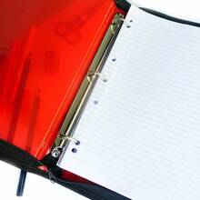 Zipper Binder A4 3O Ring 25mm With Carry Handle Translucent Red