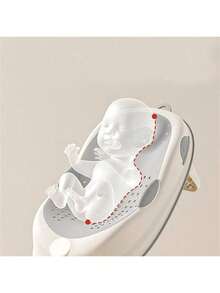 1件装婴儿洗澡支撑架新生儿浴盆支撑架可折叠浴床防滑脊椎保护婴儿洗澡托盘