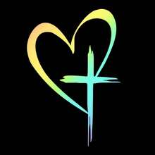 Shiny Heart Cross Butterfly Vinyl Sticker-Perfect For Cars, Trucks, Walls, Laptops, Etc.-Adhesive, Reusable, Sparkling, Birthday Gifts, Family, Friends, Gifts