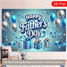 2D Flat, 2D Flat Banners 1pc, Happy Father S Day, Polyester Photography Backdrop Party Door Banner Birthday Supplies, Party Decoration, Perfect For Home, Garden, Yard Anniversary Celebration And Photo Booth Props, Multi Purpose, Garden Party Decor, Home Celebration, Decorative Backdrop, Flat Banner Design, Backdrop For Photography, Door Banner For Front Door - 彩色 - 查看 1