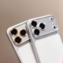 CD Pattern Integrated Lens Film Compatible With Apple 17 Pro Max/16/15/14/13/12/11 Pro Plus Mini 17 Air, Transparent Metal Lens Sticker Film, Tempered Glass High-Definition Anti-Explosion Rear Camera Protective Film