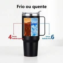 Thermal Bottle With Straw 1200mL - 黑色 - 查看 6