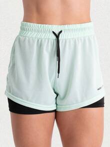 Women's 2-In-1 Dryfit Shorts Set, Double Gym Shorts For Training, Hiking And Other Sports - 隨機的 - 查看 7