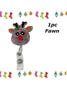 1 pieza/3 piezas Regalo de Navidad para enfermeras: Carrete retráctil de identificación, diseño lindo de árbol de Navidad/muñeco de nieve/alce, soporte de identificación para compañeros de trabajo y médicos