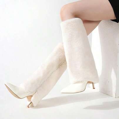 بوت راكب جديدة للنساء في فصل الخريف/الشتاء، بوت جذابة لعيد الهالوين، بوت قصيرة أنيقة ذات كعب مبطنة باللون البيج