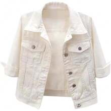 LifeShe Denim Jacket Light Jean Jackets Coatshalloween - 白色C - 查看 8