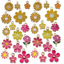 10/30pcs Pink Color Flower Charms Mini Floral Charms Enamel Alloy Flower Charms For Jewelry Making Bracelets Necklace Valentines - One Size Fits All - View 22
