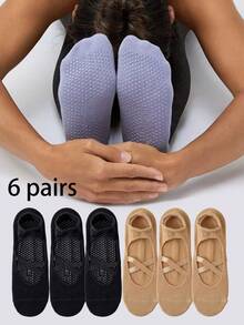 1/2/3/4/5/6 Đôi tất tập Pilates màu trơn cho nữ, đế silicon chống trượt, tất tập Yoga cho các môn thể thao trong nhà, chạy bộ, tập thể dục, nhảy dây, khiêu vũ, trang phục thường ngày, phù hợp với mọi mùa, quà tặng tuyệt vời cho mẹ, bạn gái, chị gái, giáo viên - Nhiều màu - Xem 47