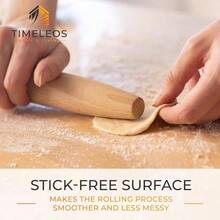 Rodillo de madera de haya para hornear, rodillo francs para hornear, madera corrugada como accesorio para hornear, rollo de madera de haya para enrollar la masa, estable y duradero haya, 1 - 1x Rodillo francés + Madera de haya - Ver 6