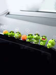 6 件装汽车摆件内饰装饰发光小青蛙汽车内饰可爱装饰品