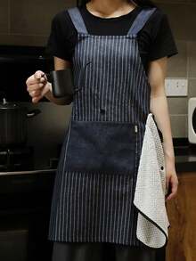 Nuevo delantal de mano borrable de gran valor, cómodo y transpirable para uso en la cocina del hogar, adecuado para comidas y hornear, ropa de trabajo resistente a las manchas. Delantal unisex, resistente al aceite, con estilo y juvenil con toalla de cintura para cocinar, adecuado para restaurantes y cocinas del hogar, utilizable en diversos entornos.