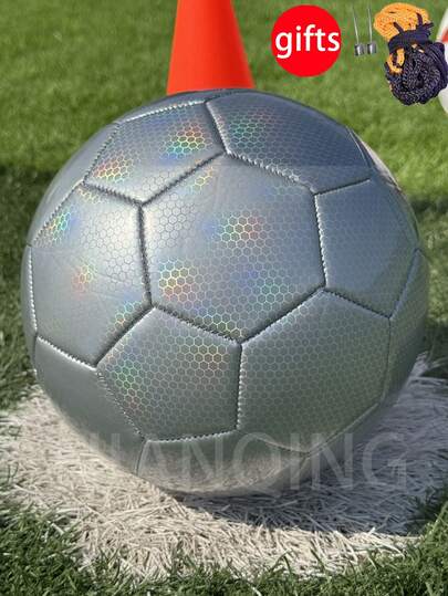 1 pieza Balón de fútbol clásico N.º 5 cosido a máquina: Cuero PU premium, antideslizante, resistente al desgaste, alta elasticidad, suave, amigable con los pies, uso en interiores/exteriores, entrenamiento y competición de adultos, balón de fútbol profesional con aguja y red gratis