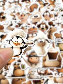 SCXXBSW 50pcs Fun Cartoon Animal Art Creative Stickers Suitable For Handbooks, Phone Cases, Laptop Suitcases, Refrigerators - Multicolor - View 6