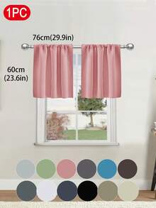 1 件纯色遮光短窗帘适用于房车、双层床和小窗户 - 100% 涤纶现代窗帘，适用于客厅、咖啡厅、厨房装饰 - 彩色 - 查看 54