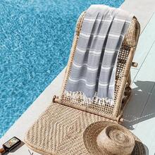 Turkish Beach Towel -Large Beach Towels Oversized 2 Pack-Soft Durable Compact Lightweight Quick Dry Sand Free Bath Pool Towel Set For Beach Gifts  Vacation Travel - Charcoal Grey - 木炭 - 查看 7