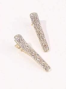 2pcs Rhinestone Decor Hair Clip Royal Hair Accessories For Women Claw Clips Hair Claws Hair Barrettes, School Stuff - Vàng - Xem 4