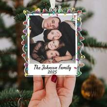 1pc/3PCS/5PCS Personalized Family Christmas Ornaments, Custom Family Photo 2025 Ornaments, Family Photo Keepsake Gifts, Extended Family Ornaments, Photo Ornaments
