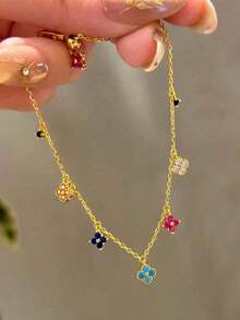 1PC Silver Metal Beach-Themed Chain Pendant Bracelet For Men & Women – Featuring Turtle, Starfish, Shell, Seahorse & Dolphin Charms, Fashionable Personalized Jewelry, Perfect For Beach Parties, Casual Wear & Summer Vacations - Silver - View 7