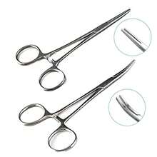 2pcs Professional Stainless Steel Tweezers - Precision Straight/Curved Tip Hemostatic Forceps, Suitable For Fishing, Pet Grooming And Outdoor Use - Metal Pliers, No Electricity Required - Silver - View 1