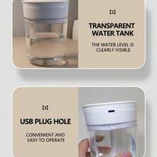 RAF 1 Bộ - Máy khuếch tán tinh dầu mini nhiều màu sắc, thích hợp để bàn, bao gồm 6 lõi lọc, đèn ngủ LED nhiều màu, cổng USB, thích hợp sử dụng trong xe hơi, văn phòng, phòng ngủ, hoạt động siêu êm, máy khuếch tán tinh dầu, quà tặng đặc biệt cho Ngày Valentine và Giáng sinh. - trắng - Xem 8