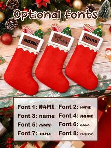 Personalized Red Christmas Stockings, Custom Name Christmas Stocking Decoration, Holiday Decor, Christmas Tree Decor, Customizable, Room Decor, Christmas, Christmas Gifts, Merry Christmas, Festive Stockings For Stairs Fireplace, Men, Women, Friends, Mam, Dad - Style B - View 5