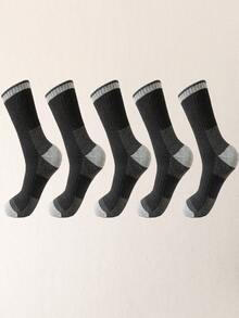 5 Paar Herren Dicke Thermalsocken, warme thermisch gefütterte Socken geeignet für Outdoor-Aktivitäten wie Wandern, Skifahren im Herbst/Winter, kuschelige Socken