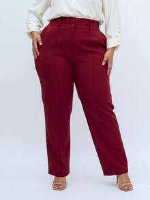 Women's Plus Size Tailored Pants - Color caoba - Ver 1