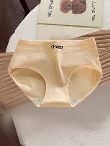 6pcs Women's Cotton Panties, Girls' Solid Color Comfortable Seamless Hipster Briefs