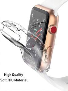 Transparent Protective Case, Compatible With Series 46mm, 49mm, 45mm, 44mm, 41mm, 40mm, 42mm, 38mm, Soft High-Definition High-Sensitivity Screen Protector, TPU Full-Wrap Shock-Proof Protective Case, Compatible With Series Ultra 10, 9, SE2, 8, 7, 6, SE 5, 4, 3, 2, 1 And Other Models. Accessories - Clear - View 3