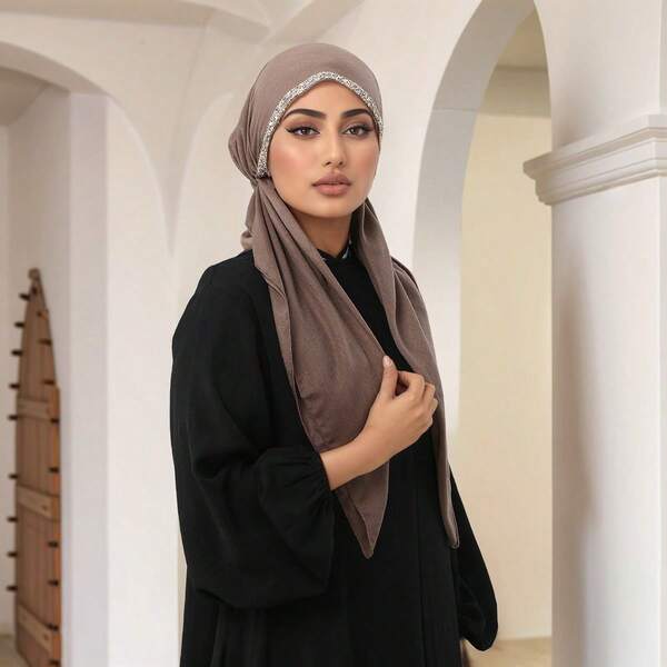 قبعة تربان مرصعة بالراين عالية الجودة ناعمة وقابلة للتنفس، متعددة الاستخدامات وعصرية للنساء