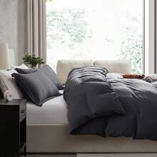 Soft Prewashed California King Duvet Cover Set, 3 Piece, Zipper Closure, 104x98 Inches Duvet Cover And 2 Pillow Shams - No Comforter,  In 2025 - 深灰色(無被子) - 查看 6