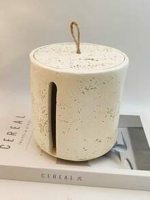 1 cutie rotundă creativă pentru șervețele, suport minimalist pentru șervețele din rășină, dozator de role de hârtie igienică, design cu piatră artificială, potrivit pentru casă, baie, dormitor, decor pentru living, birou - Multicolor - Vizualizare 13