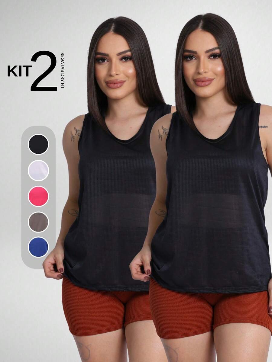 Women Sports Tees & Tanks - 黑色 - 查看 1